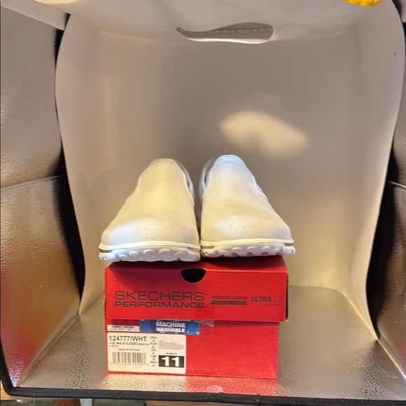 Skechers Performance White Slip-On Sneakers - Picture 1 of 9